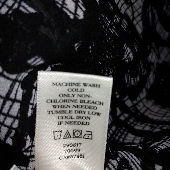 Ann Taylor Long Sleeve Graphic Sheer Blouse - Picture 4 of 5